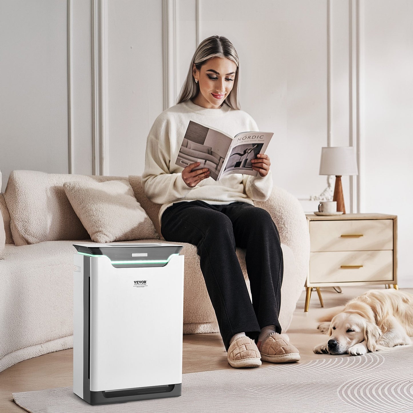 Air Purifier, Covers Up to 2000 ft² in One Hour, True HEPA 13 Filter, 36dB Quiet, Filters Up to 99.97% of Pollen, Smoke, Dust, Pet Dander, Odor, Hair, Air Cleaner for Home, Large Room, Bedroom