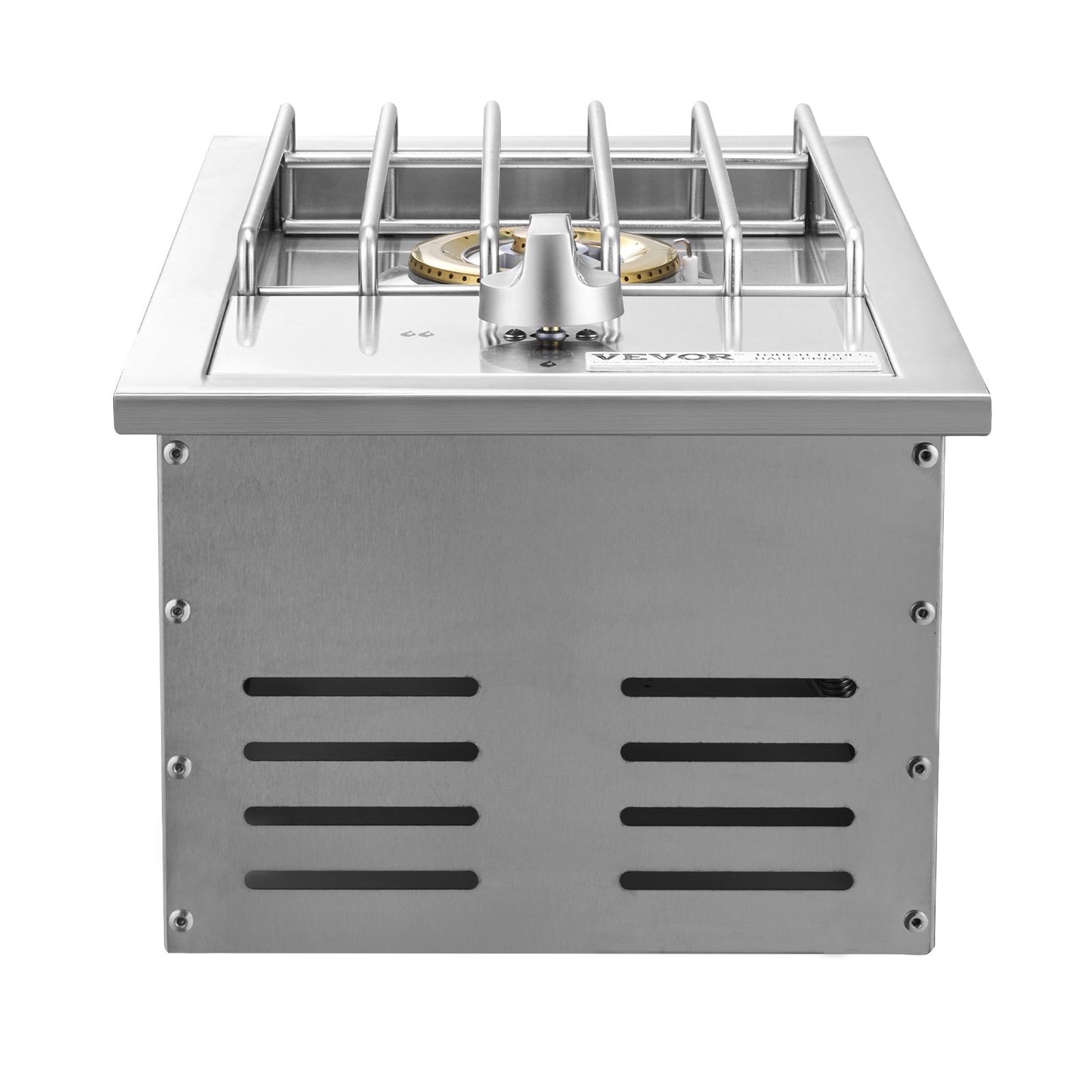 Single Grilling Side Burner, 15,000BTU Liquid Propane Side Burner for Outdoor Kitchen, Convertible to Natural Gas, 304 Stainless Steel Built-in Single Grill Burners for BBQ Grill Island