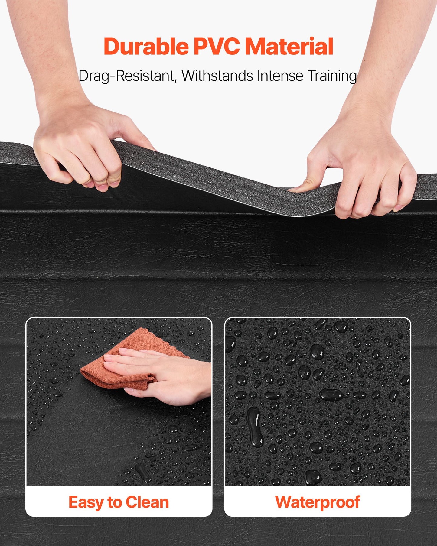 10x5 ft Wrestling Mat, Martial Arts Thick Mat for Home Gym Workouts Exercise, Waterproof PVC Roll-Up Training Mats for Gymnastics, Tatami, Jiu Jitsu BJJ MMA Judo, Boxing, Black