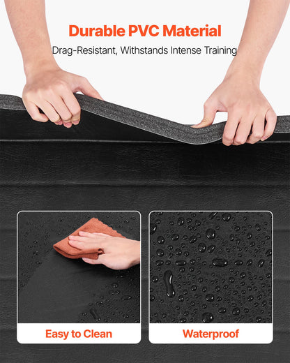 10x5 ft Wrestling Mat, Martial Arts Thick Mat for Home Gym Workouts Exercise, Waterproof PVC Roll-Up Training Mats for Gymnastics, Tatami, Jiu Jitsu BJJ MMA Judo, Boxing, Black