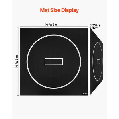 Wrestling Mat Rollable Martial Arts Mat 3x3m Gymnastics MMA Jiu Jitsu Mat | EU