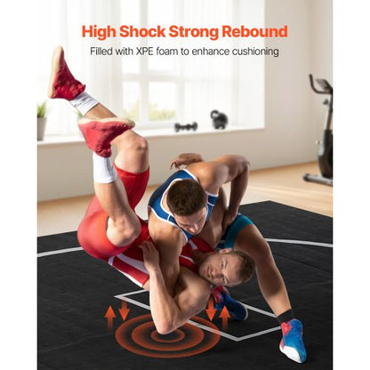 Wrestling Mat Rollable Martial Arts Mat 3x3m Gymnastics MMA Jiu Jitsu Mat | EU