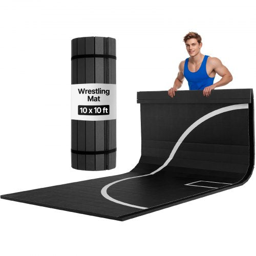 Wrestling Mat Rollable Martial Arts Mat 3x3m Gymnastics MMA Jiu Jitsu Mat | EU