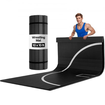 Wrestling Mat Rollable Martial Arts Mat 3x3m Gymnastics MMA Jiu Jitsu Mat | EU