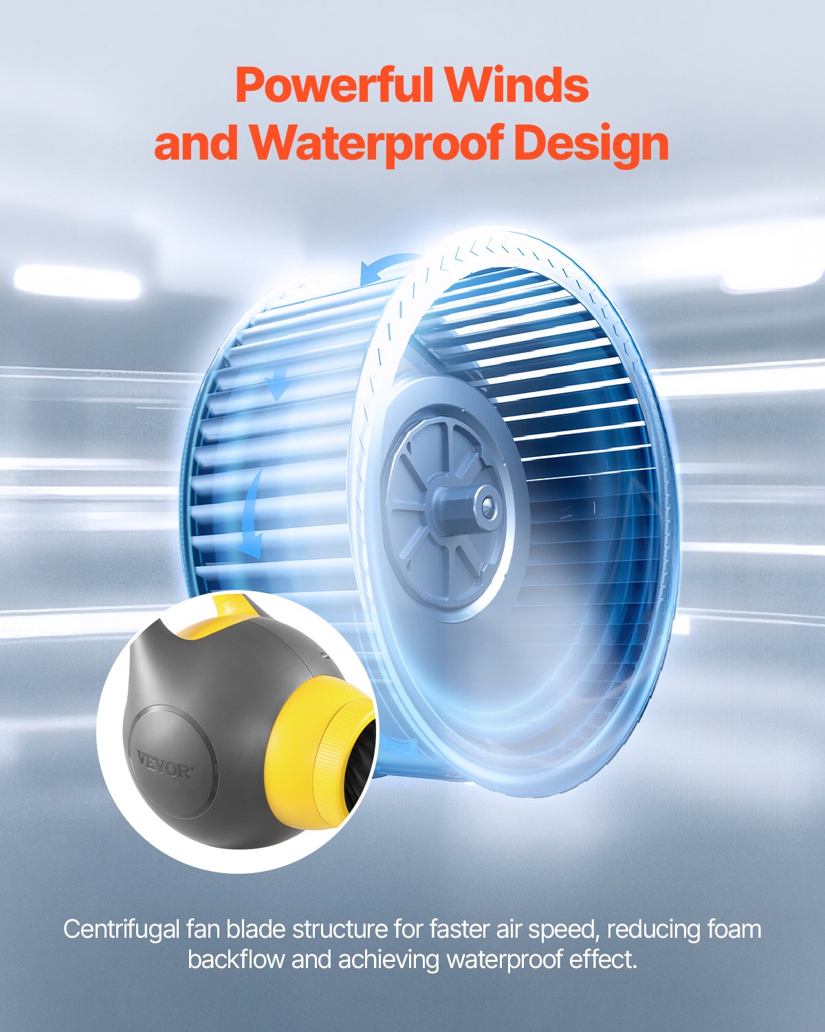 Foam Machine, 115 W Party Foam Cannon, Portable Foam Maker with a Tripod Stand, Powerful Foam Party Machine, for Backyard, Pool, Outdoor Events, Birthdays, Celebrations and Party, Grey & Yellow