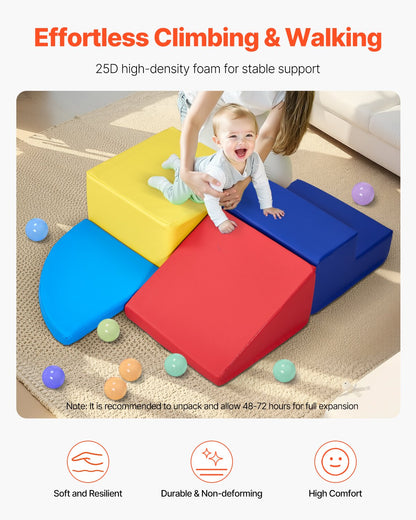 Climbing Toys 4-Piece Foam Climbing Blocks for Toddlers and Preschoolers