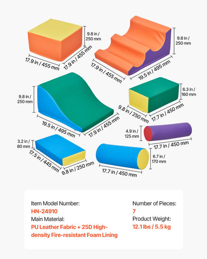 Klätterleksaker 7 delar skum klätterblock för småbarn och förskolebarn