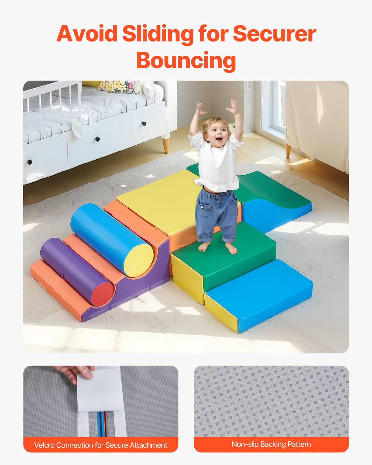 Climbing Toys, 7-Piece Set, Foam Climbing Toys for Toddlers 6 Months to 3 Years Old, PU Leather Climbing Blocks, Indoor Climb and Crawl Activity Playset for Crawling & Sliding, Easy to Clean