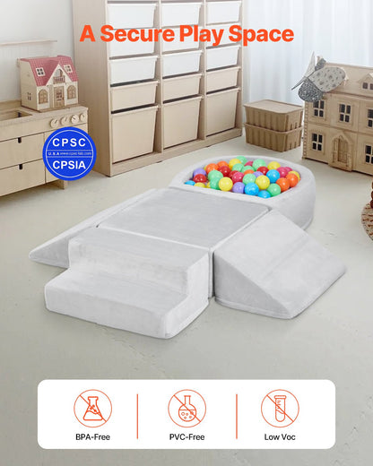 Climbing Toys 5 Pieces Foam Climbing Blocks with Ball Pit for Toddlers