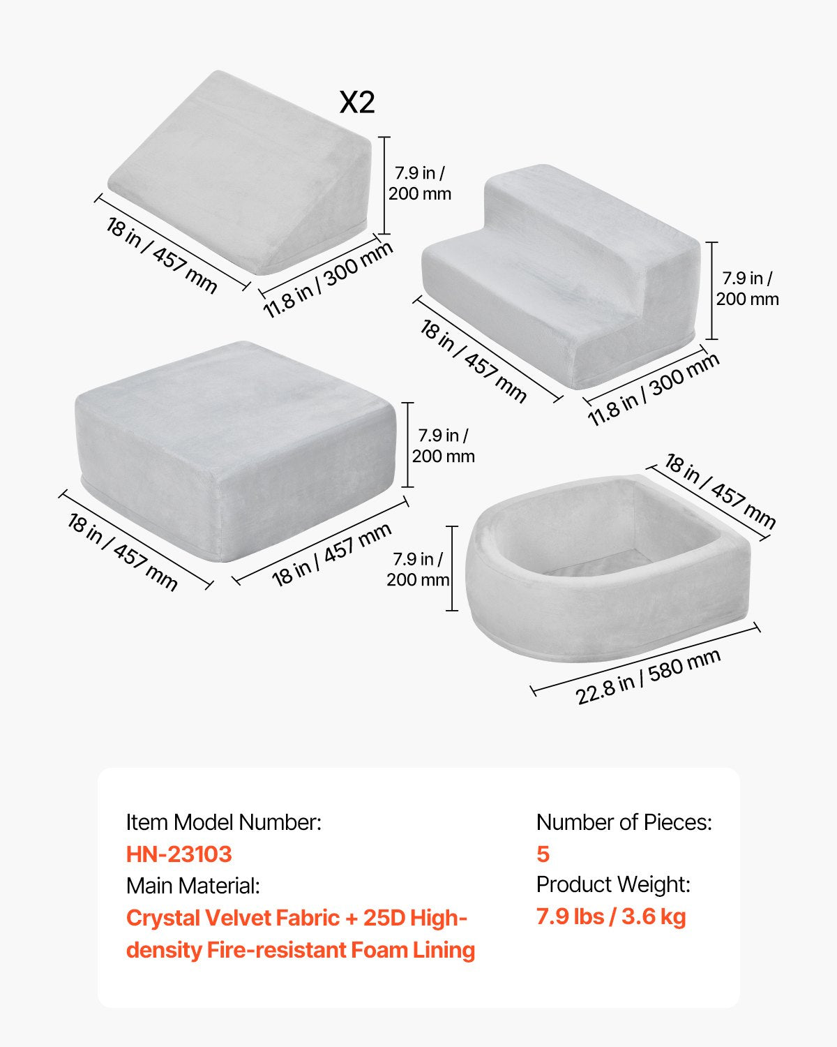 Climbing Toys 5 Pieces Foam Climbing Blocks with Ball Pit for Toddlers