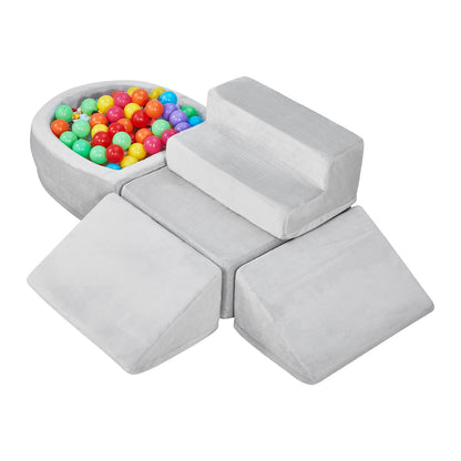 Climbing Toys 5 Pieces Foam Climbing Blocks with Ball Pit for Toddlers