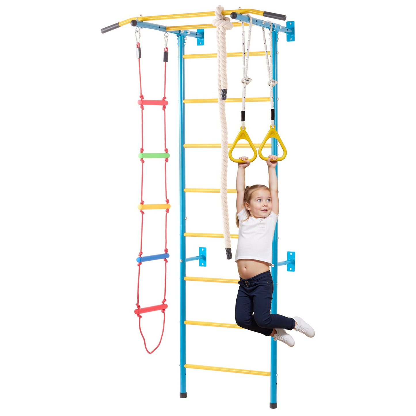 Wall Gym for Kids 5 i 1 stål Indoor Kids Gym för träningsklätterleksaker