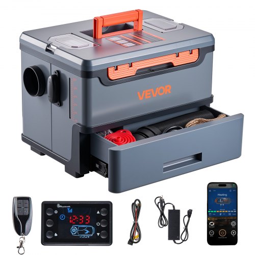 Diesel Heater, 8KW, DC 12V/24V, All in One Portable Diesel Air Heater with Bluetooth APP Control, Remote Control and LCD Screen, 1.3 Gal Fuel Tank for Trucks, Vans, RVs, Campers, and Garages