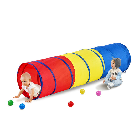 Kinder-Spieltunnelzelt für Kleinkinder, buntes Pop-Up-Kriechtunnel-Spielzeug für Babys oder Haustiere, faltbares Geschenk für Jungen und Mädchen, Indoor-Spieltunnel und Outdoor-Spiele, Rot/Gelb/Blau, mehrfarbig