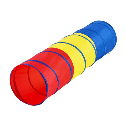 Kinder-Spieltunnelzelt für Kleinkinder, buntes Pop-Up-Kriechtunnel-Spielzeug für Babys oder Haustiere, faltbares Geschenk für Jungen und Mädchen, Indoor-Spieltunnel und Outdoor-Spiele, Rot/Gelb/Blau, mehrfarbig