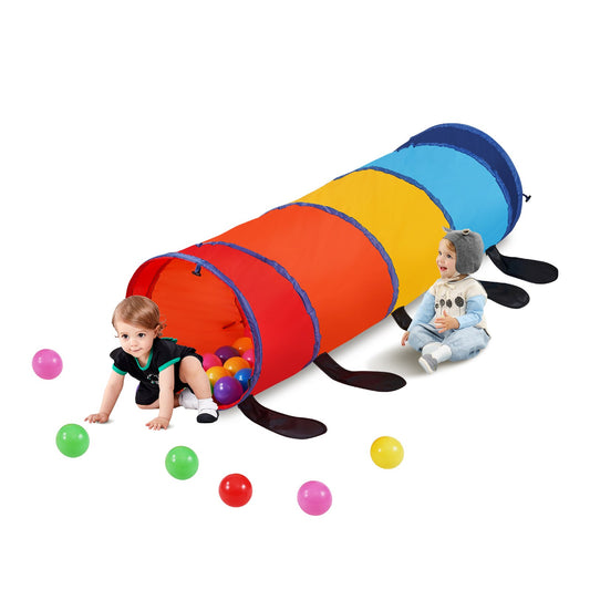 Kinder-Spieltunnelzelt für Kleinkinder, buntes Pop-Up-Raupen-Kriechtunnel-Spielzeug für Babys oder Haustiere, faltbares Geschenk für Jungen und Mädchen, Spieltunnel für drinnen und draußen, mehrfarbig