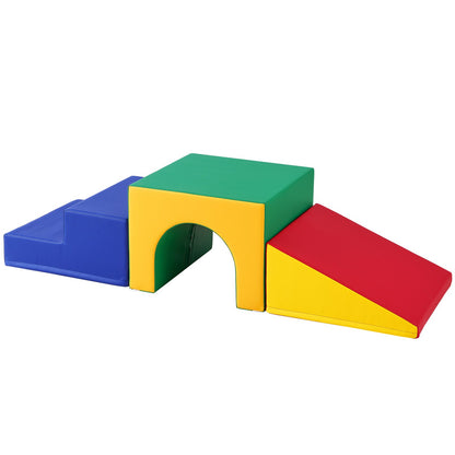 Simple Tunnel Climber, Toddler Playset, Foam Climbing Blocks for Toddlers, Kids Tunnel Maze with Stairs and Ramp, Indoor for Toddlers and Preschoolers Easy to Clean, 3 Pieces (Assorted)