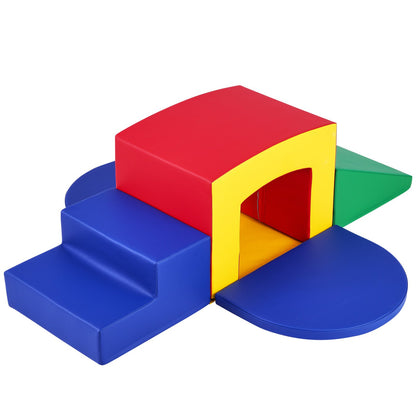 Småbarnsklätterleksaker inomhus, 5-delars klättrings-, kryp- och tunnelleksutrustning, klätterleksaker i skum, tunnellabyrint för barn med trappor och ramp, inomhus för förskolebarn Lätt att rengöra (sortering)