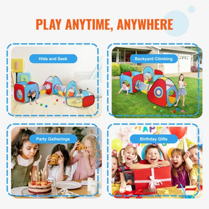 5 i 1 lektält för barn med tunnel, basketbåge för pojkar, flickor, bebisar och småbarn, pop up-lekstuga inomhus/utomhus med bärväska och bandband Födelsedagspresenter, röd/gul/blå |  EU