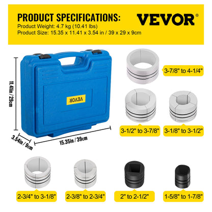 Hydraulischer Auspuffrohr-Aufweiter, 1-5/8" bis 4-1/4" Größe, 10 T Pedalpumpe inklusive 4 Stempeln, 2 Aufbewahrungstaschen für Kupfer-Aluminium-Rohre bei der Autoreparatur