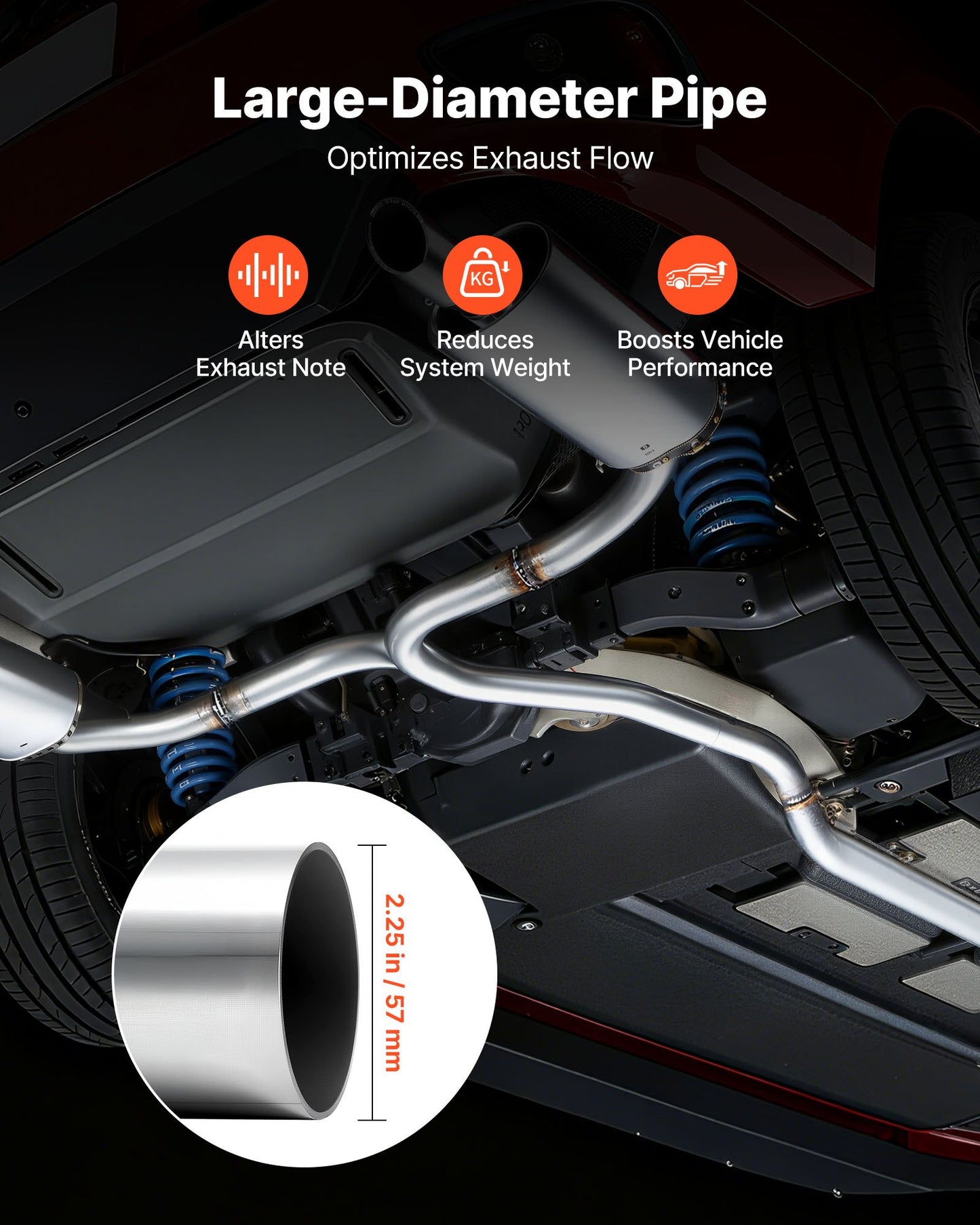 Exhaust Pipe, 8 Pcs 2.25 Inch Mild Steel DIY Custom Exhaust Tubing Straight & U-Bend Kit with 90 & 135 Degree Pipes, Galvanized Surface Finish, Universal Fit for Truck, Sedan, Sports Car, SUV