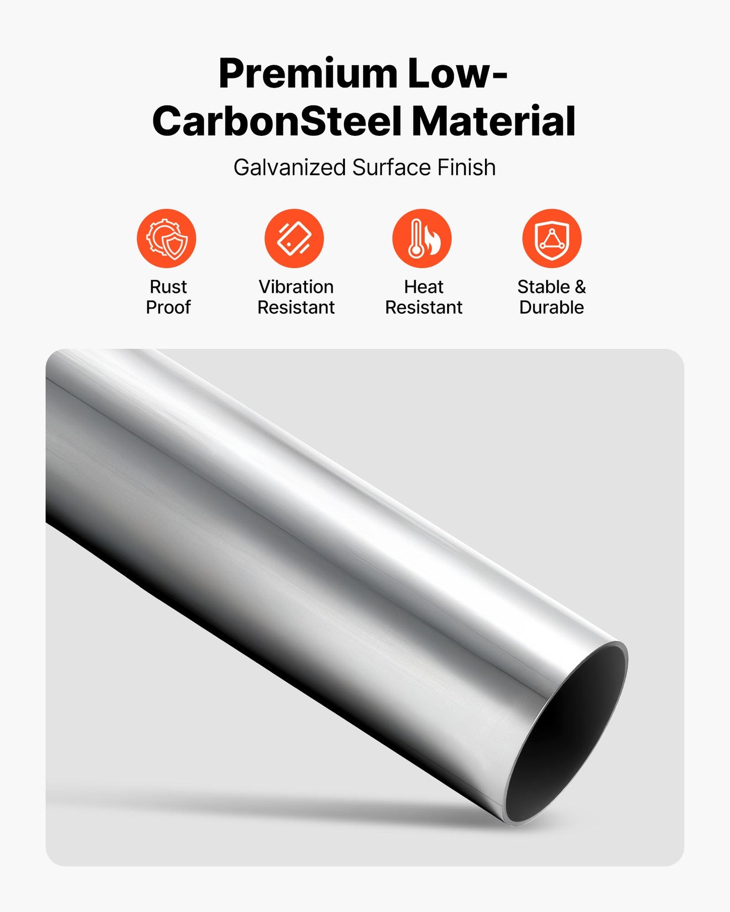 Exhaust Pipe, 8 Pcs 2.25 Inch Mild Steel DIY Custom Exhaust Tubing Straight & U-Bend Kit with 90 & 135 Degree Pipes, Galvanized Surface Finish, Universal Fit for Truck, Sedan, Sports Car, SUV