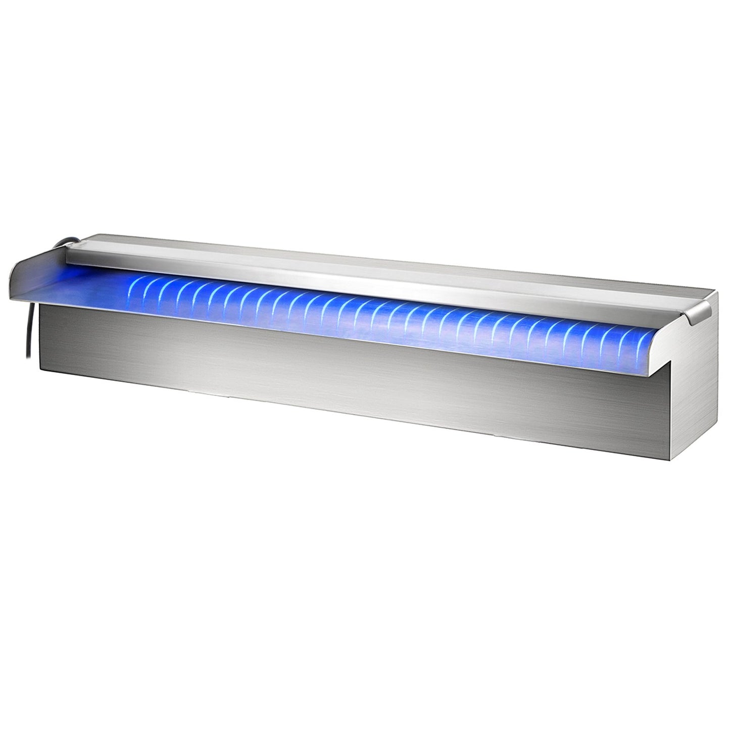 Colorful LED pool waterfall spillway in stainless steel 30x11.5x8 cm