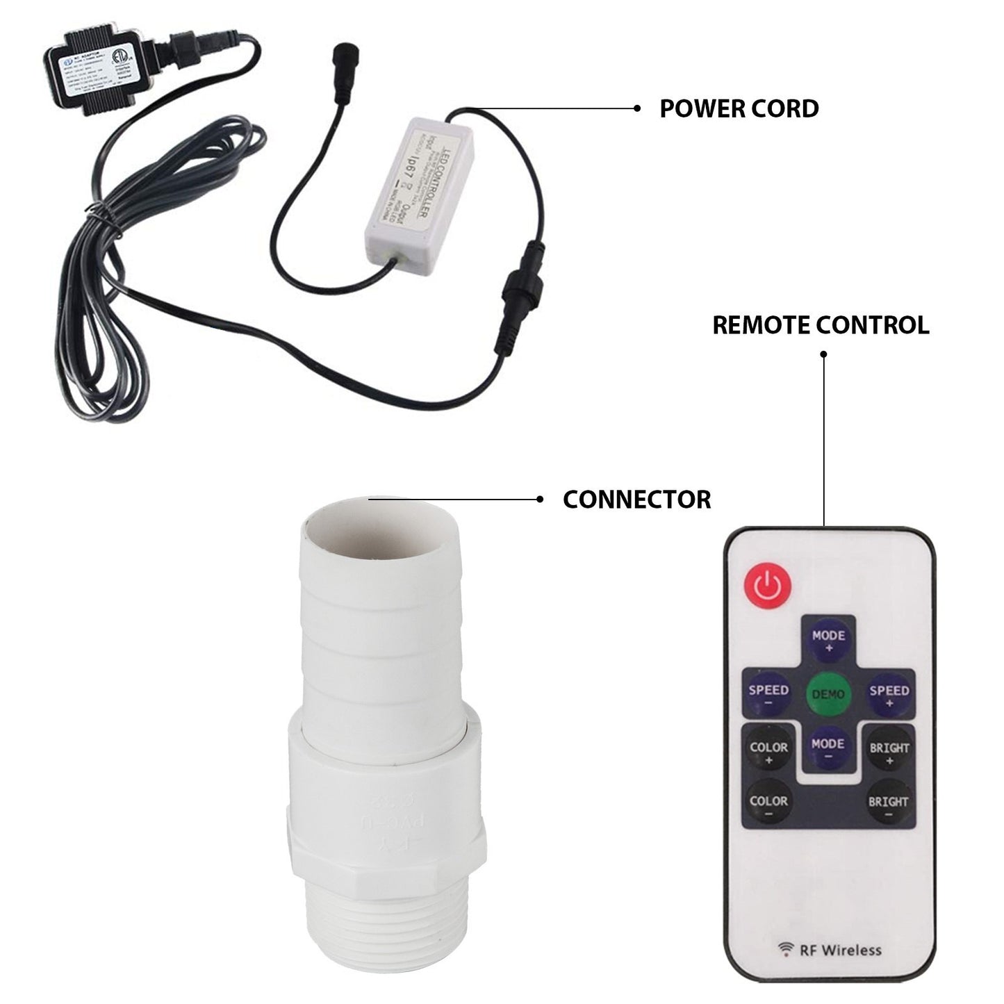 Edelstahl-Wasserfall-Poolbrunnen, 17,7 x 4,5 x 3,1 Zoll, rechteckiger Poolbrunnen mit LED-Lichtstreifen, konstruierter Edelstahl-Schwimmteich-Wasserfall, Blattkaskade