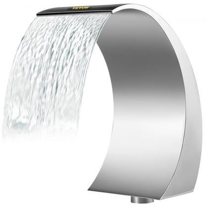 Stainless Steel Pool Fountain 17.7 x 11.8 x 23.6 inches Pool Fountain Silver Pool Fountains for In Ground Pools Garden Outdoor Waterfalls Sheer Descent Pond Water Feature