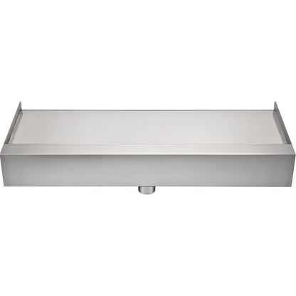 Waterfall blade, 60 cm stainless steel waterfall outlet, rectangular waterfall pool fountain, cascade blade with connection, hose, clamp and PTFE tape, water blade for koi fish pond, water feature