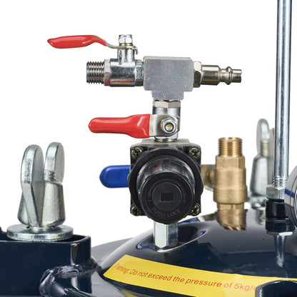Druckbehälter für Sprühfarbe, 10 l/2,5 gal Luftdruckbehälter für Farbe, Metallständer und Dichtmittel zur Leckreparatur für die Industrie, Heimdekoration, Architektur, Bauwesen, Autolackierung, 70 PSI max