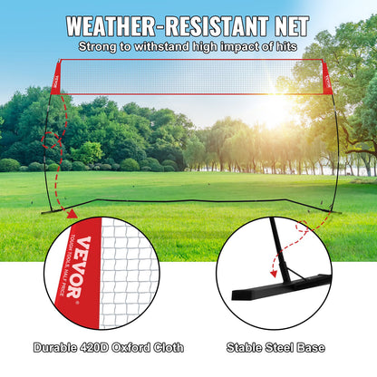 Freestanding Volleyball Training Net for Indoor or Outdoor Use, Adjustable Height Portable Net System with Carrying Bag, Professional Volleyball Practice Trainer for Hitting or Serving Drills