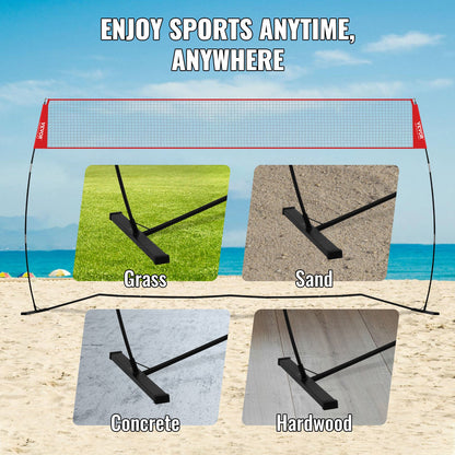 Freestanding volleyball training net for indoor or outdoor use, adjustable height portable net system with carrying bag, professional volleyball trainer for hitting or serving exercises