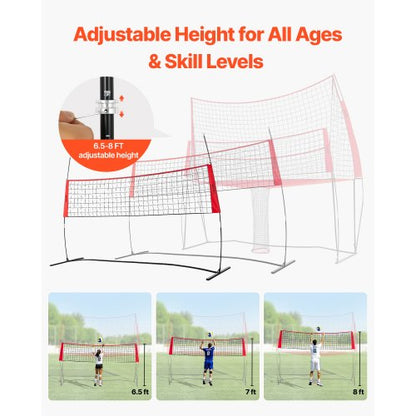 Volleyball Training Net System Portable Training Equipment Indoor Outdoor