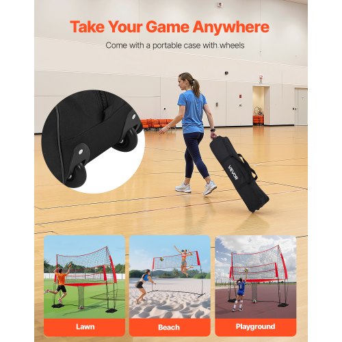 Volleyball Training Net System Portable Training Equipment Indoor Outdoor