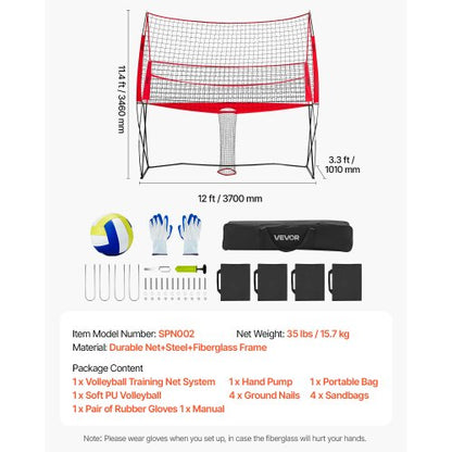 Volleyball Training Net System Portable Training Equipment Indoor Outdoor
