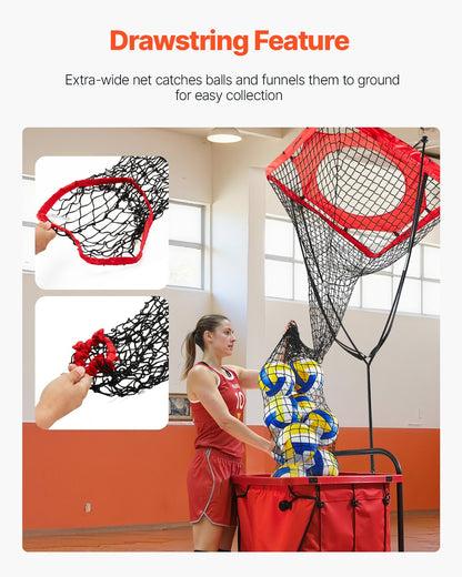 Volleyball Setter Training Equipment, Angle and Height Adjustable Volleyball Trainer, Portable Practice Net with Steel Base, Carrying Bag, Indoor Outdoor Target Net for Serving Spiking Setting