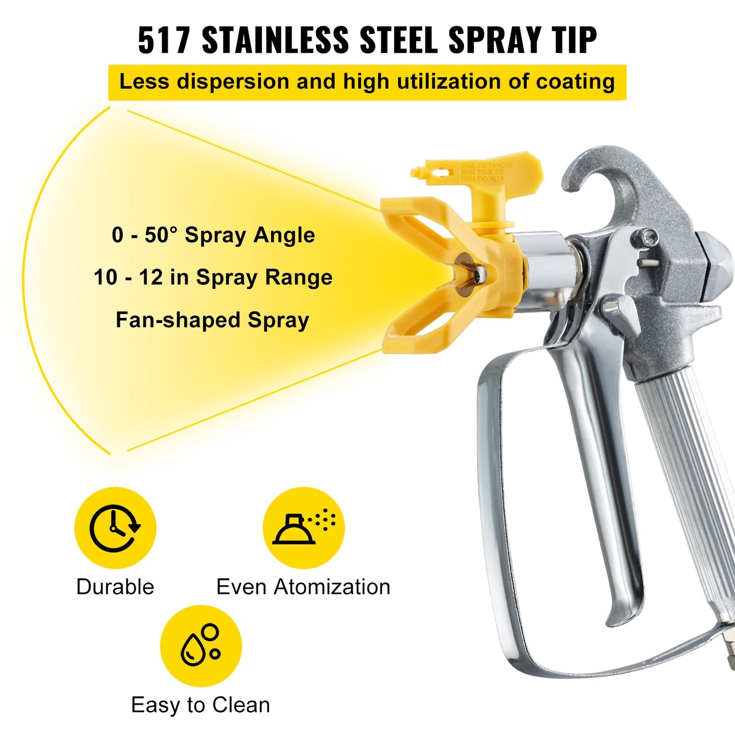 Airless-Farbspritzschlauch-Set, 15 m, 1/4 Zoll Drehgelenk, 3600 psi, mit 517-Spitze