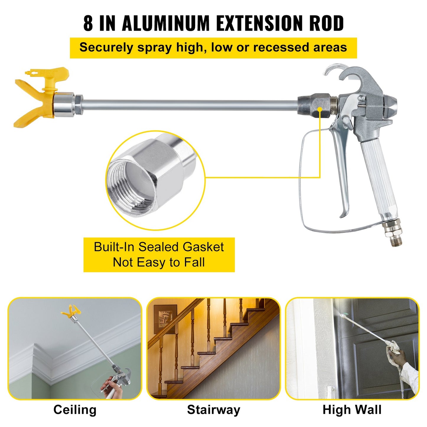 Airless-Farbspritzschlauch-Set, 15 m, 1/4 Zoll Drehgelenk, 3600 psi, mit 517-Spitze