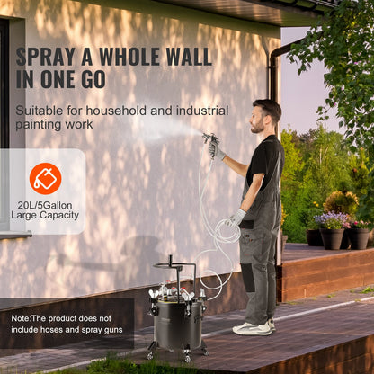 Sprühfarbe Druckbehälter Tank 20L/5gal mit Rädern Leck Reparatur Dichtmittel