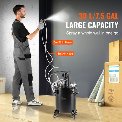 Druckbehälter für Sprühfarbe, 30 l/7,5 gal, vollautomatisches Rühren, 70 psi
