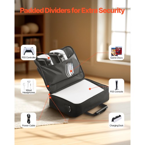 PS5 Bärväska Resväska för Playstation 5 PS5 Slim Vattentät Nylon |  EU