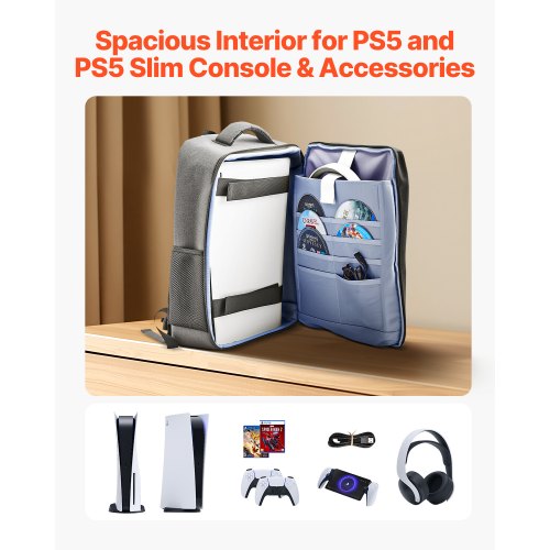 PS5 Ryggsäck Dubbel Axelväska för Playstation 5 PS5 Slim Nylon |  EU