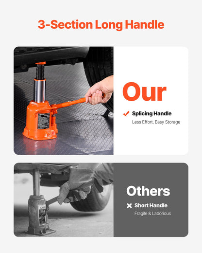 Hydraulischer Flaschenwagenheber, 20 Tonnen, manuell, hohe Hubhöhe, Autowerkstatt