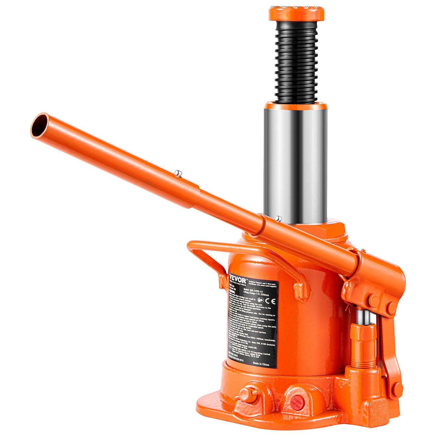 Hydraulischer Flaschenwagenheber, 20 Tonnen, manuell, hohe Hubhöhe, Autowerkstatt