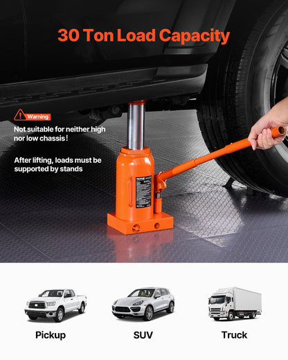 Hydraulischer Wagenheber, 30 Tonnen, manuell, hohe Hubhöhe, für Autowerkstatt