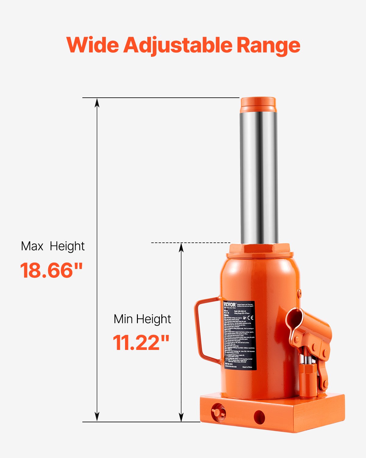Hydraulischer Wagenheber, 30 Tonnen, manuell, hohe Hubhöhe, für Autowerkstatt