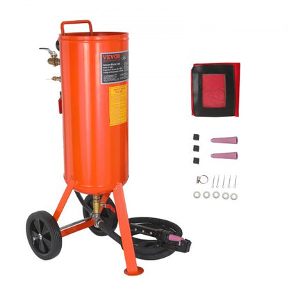10 Gallon Heavy-Duty Sand Blaster, 60-110 PSI High Pressure Sandblaster, Portable Abrasive Blasting Tank, Air Sand Blasting Kit with 2 Ceramic Nozzles & 7.5ft Hose for Stain, Rust, Paint Removal