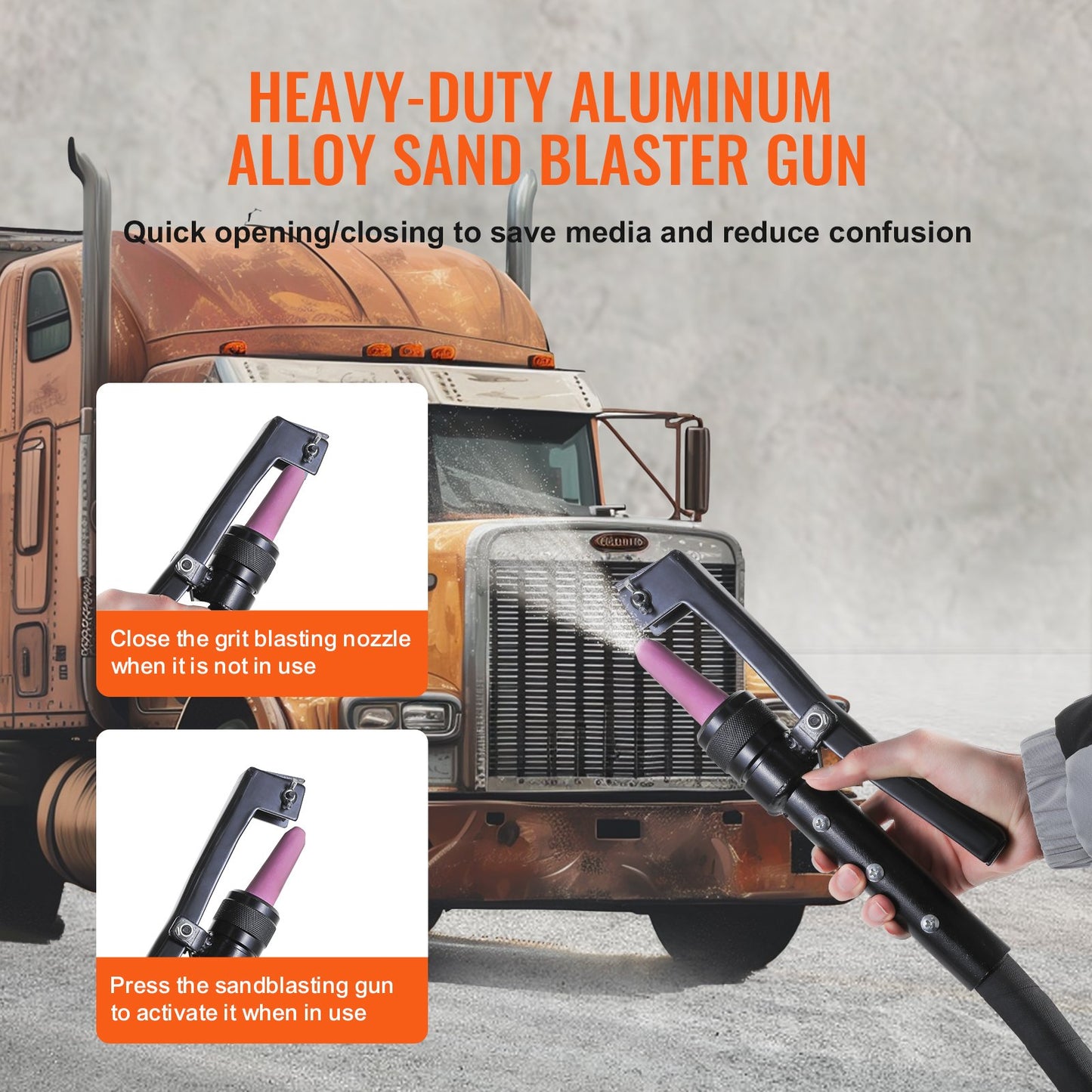 10 Gallon Heavy-Duty Sand Blaster 60-110 PSI med 2 munstycken och 7,5 fot slang