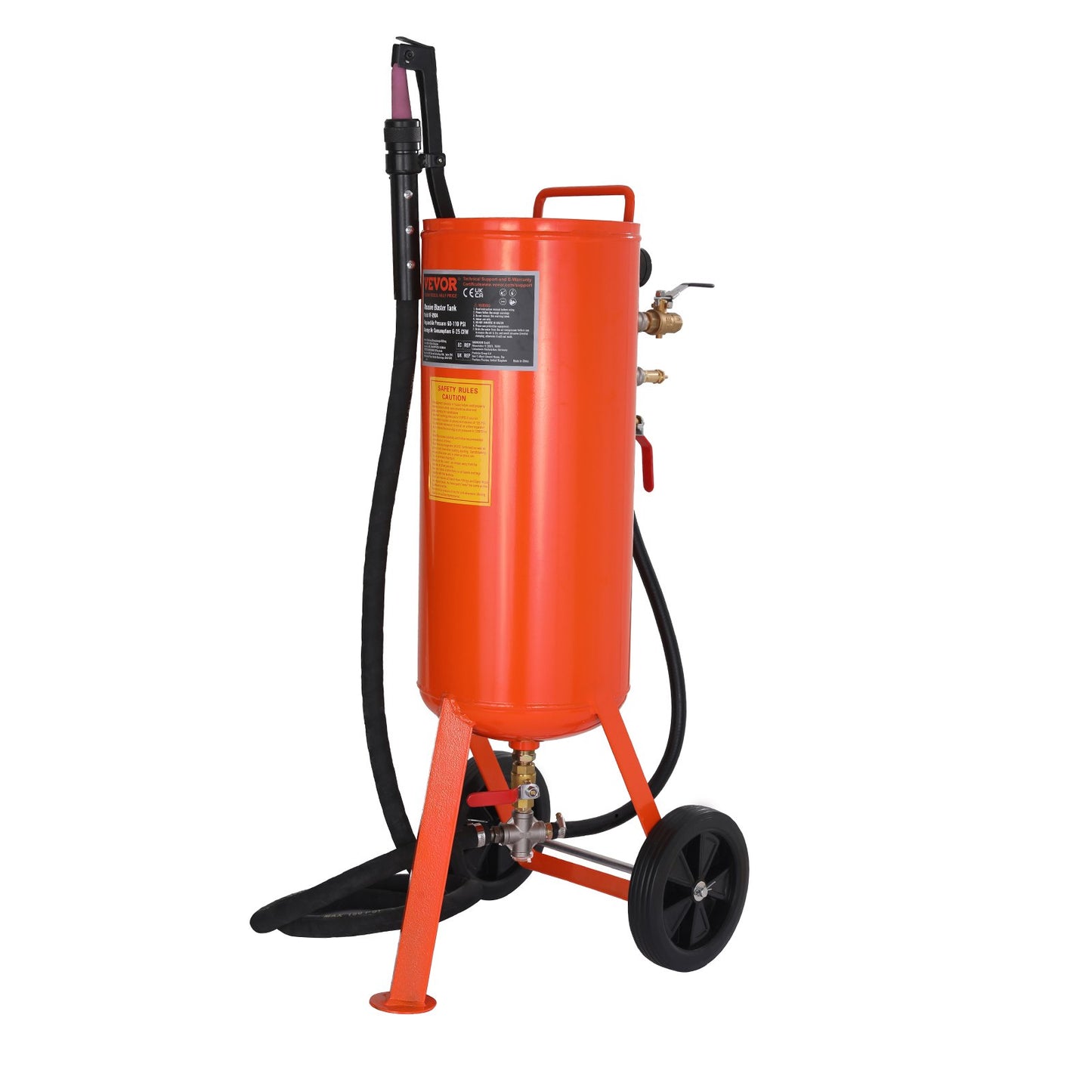 10 Gallon Heavy-Duty Sand Blaster 60-110 PSI med 2 munstycken och 7,5 fot slang